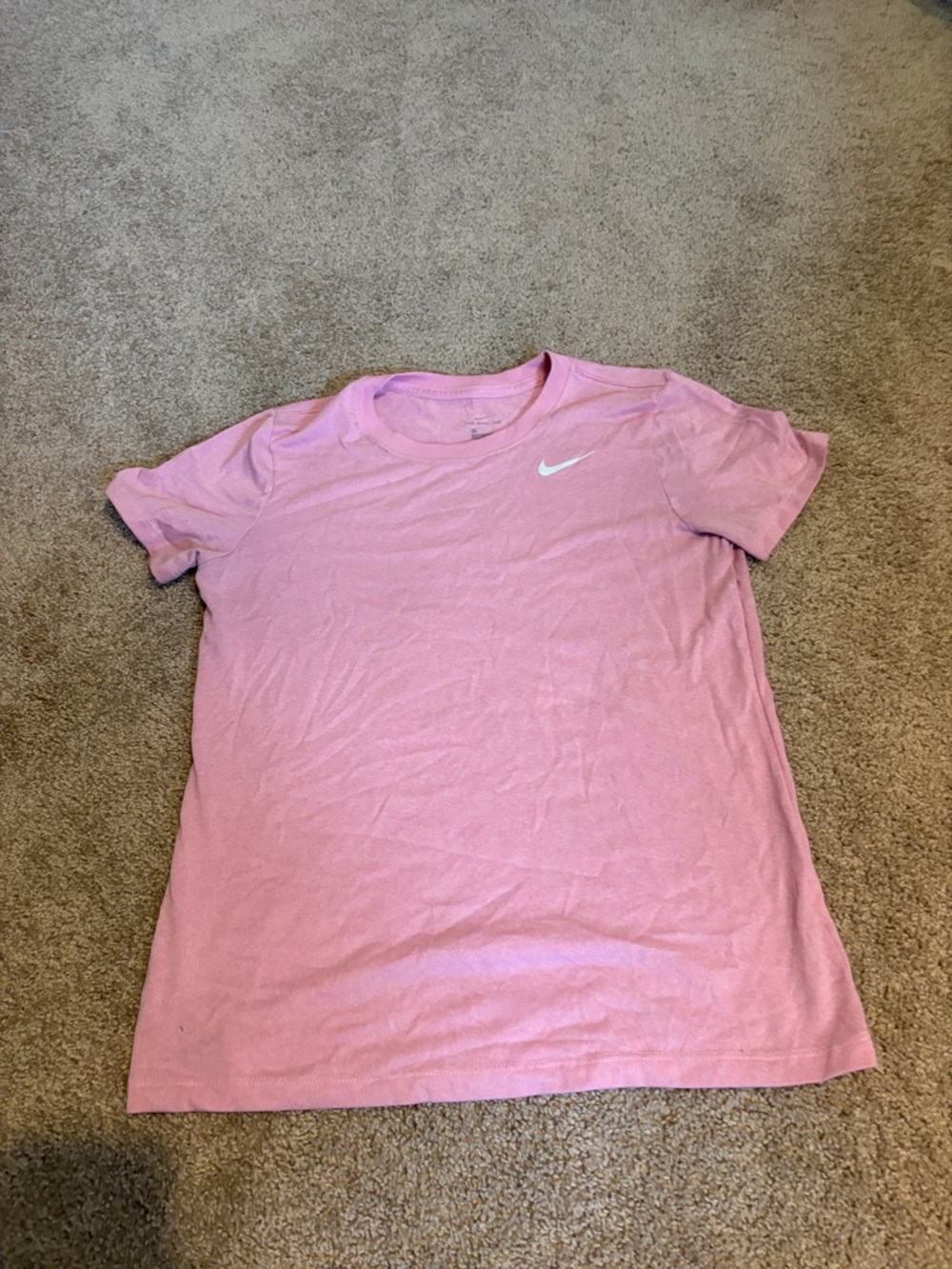 Nike Women’s Pink Short-Sleeve Crew Tee with Swoosh